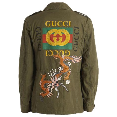 lyst gucci green insect-embroidered cotton and wool jacket|GUCCI Embroidered wool.